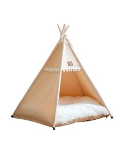 Linen Pet Teepee Bed