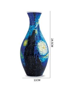 3D Puzzle Vase 160 Piece DIY Flower Vase Kit - Starry Sky Art, Reusable Inner Water Cup, Stable Decorative Display for Home, Office and Gift Giving