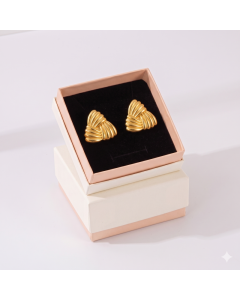 Combination B 18K Gold-Plated Stainless Steel Earring Set - 3 Pairs Minimalist Geometric Studs for Women with Gift Box Packaging