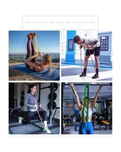 5-piece TPE Resistance Band Set - Heavy Duty Fitness Loop Bands for Strength Training, Yoga & Stretching with Carry Bag