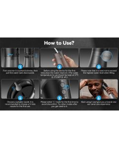 E80 Professional Electric Ear Irrigation and Ear Wax Removal Kit - Type-C Charging, 3 Pressure Levels, 2-in-1 230ML Sewage & Shimizu Tank & 12 Specialized Nozzles(4pcs 1-hole Nozzles +4pcs 3-hole Nozzles + 4pcs 5-hole Nozzles)