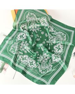 Pink and white Women's 70cm Square Scarf - Bohemian Paisley & Vintage Print Collection - Lightweight Satin Feel, Versatile Neck Tie, Head Wrap, Bag Accent, Everyday Elegance, Gift Ready