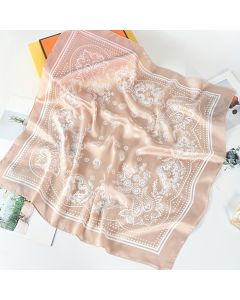 Green and white Women's 70cm Square Scarf - Bohemian Paisley & Vintage Print Collection - Lightweight Satin Feel, Versatile Neck Tie, Head Wrap, Bag Accent, Everyday Elegance, Gift Ready