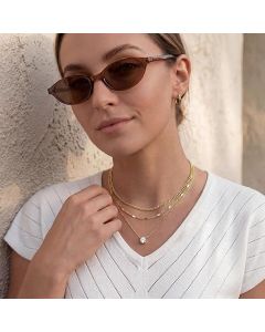Silver Layered Zircon Necklace Set - Multi Strand Chain Choker with Pendant and Bar Accents Fashion Jewellery