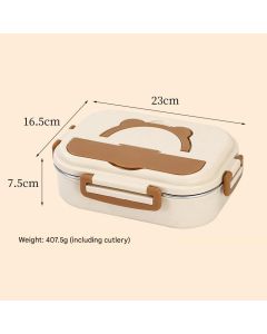 2 Grids 316 Stainless Steel Insulated Lunch Box with Compartments Large Capacity Bento Box with Insulated Bag