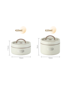 316 Stainless Steel Double Layer Insulated Lunch Box Microwave Safe Round Bento Box with Insulated Bag and Cutlery(1 large, 2 small)