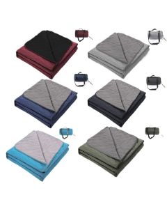 200 x 140cm Navy Blue Large Double Layer Waterproof Thick Fleece Camping Blanket Picnic Mat, Portable Travel Ground Mat with Shoulder Carry Bag for Hiking Travel Indoor Outdoor Use