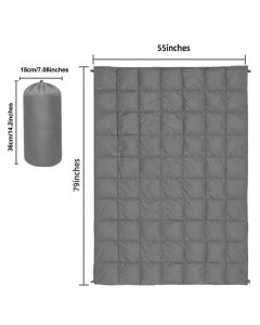 200x140cm Grey Large Outdoor Camping Imitation Silk Cotton Wearable Warmth Blanket, Quilted Poncho Shawl Throw with Storage Bag, Lightweight Warm Camping Quilt for Camping Travel Home Use
