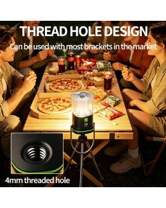 2PCS LY27 Black and Green Compact LED Camping Lantern with Spotlight and Ambient Light, USB-C Rechargeable Outdoor Emergency Tent Light - Digital Battery Display, 7 Lighting Modes, 100m Beam Range & Hanging Hook