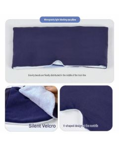 Grey Weighted Sleep Mask - Double-Sided Cooling and Warm Fabric, Micro-Bead Pressure Design, 72cm Adjustable Wrap, Light Blocking Eye Cover for Travel and Home Use