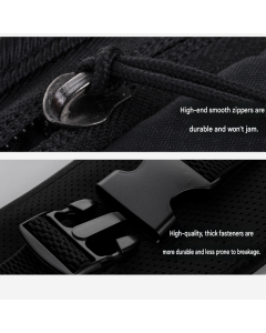 Grey Running Waist Pack—Made of waterproof nylon with an adjustable strap (fits waist sizes 60–110 cm); features a three-pocket design to store a phone and keys, includes reflective strips for safety during night runs, and is suitable for running, mountai