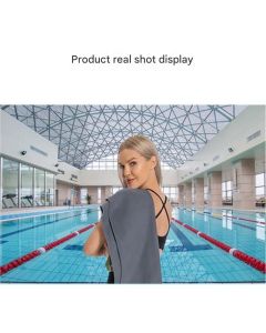 2 Piece Black Microfiber Sports Towel Set -  152*76cm and 80*40cm Quick Dry Gym Towels, Ultra Absorbent Sweat Towel for Fitness Running Swimming, Lightweight Travel Friendly