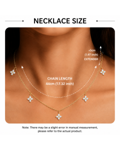 Gold Four Leaf Clover Pendant Necklace with Gift Box Gold Tone Cubic Zirconia Charm Necklace Adjustable Chain Dainty Everyday Jewellery Gift for Women