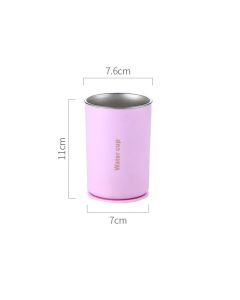 Pink 304 Stainless Steel Magnetic Hanging Water Bottle, 12.17 oz Double-Wall Insulated Coffee/Milk Cup with Magnetic Coaster