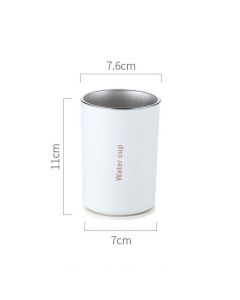 White 304 Stainless Steel Magnetic Hanging Water Bottle, 12.17 oz Double-Wall Insulated Coffee/Milk Cup with Magnetic Coaster