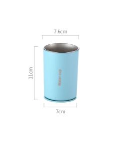 Blue 304 Stainless Steel Magnetic Hanging Water Bottle, 12.17 oz Double-Wall Insulated Coffee/Milk Cup with Magnetic Coaster