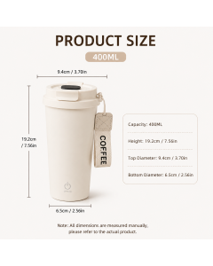 Automatic Stirring Coffee Mug 400ml USB Rechargeable Magnetic Mixing Tumbler with Smart Temperature Display Splash Resistant Lid Portable Coffee Cup for Home Office Travel Gym