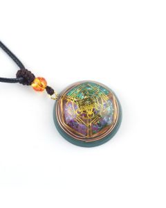 Orgone Energy Pendant Necklace Handmade Crystal Resin Necklace Adjustable Cord Spiritual Jewelry Gift for Men Women