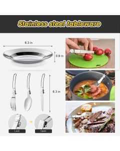 11PCS Black Camping Cookware Set – Lightweight Aluminium Camping Pots, Frying Pan, Kettle & Stainless Steel Cutlery, Portable Non-Stick Outdoor Cooking Set for 2-3 Person Camping, Hiking, Backpacking & Picnic