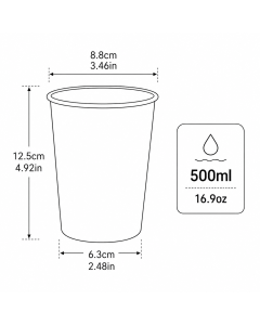 Yellow 304 Stainless Steel Camping Coffee Cup  with Leather Sleeve – 500ml Portable Outdoor Drinking Cup, Beer Cup, Travel Mug for Camping, Hiking, Picnic and Daily Coffee