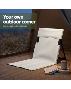 Weisshorn Foldable Camping Chair Oxford Aluminum Alloy Backrest 70kg Beige