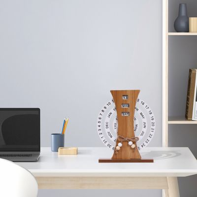 Rustic Perpetual Wooden Calendar | Decorative Home & Desk Accessory (Ferris wheel shape)