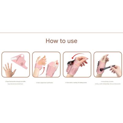 2pc Multi-Functional Silicone Makeup Artist Wristband - Wearable Palette, Brush Holder & Cleaner(Purple)