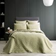 Cavallo Stone Washed French Linen Quilted Bed Jade Coverlet Set by Renee Taylor King