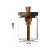 Glass Jar with Wooden Lid and Spoon,  Food Storage Containers Coffee Jar Coffee Grounds Container, Glass Food Storage Canister (1 Pcs, 600ml)