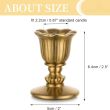 Vintage Candlestick Candle Holders Brass Taper Gold Candle Stick Victorian Style for Table Centerpiece Wedding Reception Festive Christmas Mantel Decoration or Home Decor Set of 6