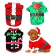 3Pcs Christmas Dog Cat T-Shirt Clothes Vest Puppy Pet Apparel Shirts - S