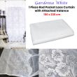 Gardenia White One Piece Rod Pocket Lace Curtain with Attached Valance