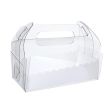 50PCS Portable Pastry Boxes Portable Cake Box Paper Cookie Boxes Sandwich Box - L-Transparent+White inner tray