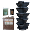 Single 5 Tier Large Verandah Planter Garden Kit (Inc Coir, A & B Nutrient and Bardee Superfly Organic Booster)  - Charcoal