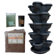 Single 5 Tier Large Verandah Planter Garden Kit (Inc Coir, A & B Nutrient and Bardee Superfly Organic Booster)  - Charcoal