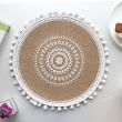 Bohemian Round Woven Placemats | Set of 5 with Fringe Design