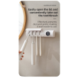 White 4-Slot Compact UV Toothbrush Sanitizer with Turbo Drying Fan & LCD Display - Anti-Dust Toothbrush Holder, 10-Minute One-Touch Deep Clean