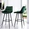 Artiss 4x Bar Stools Velvet Chairs Green