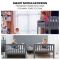 Kingston Slumber Single Bunk Bed Frame Solid Pine Wood Timber, Modular Design, Grey