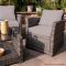 LONDON RATTAN 4 pc Outdoor Furniture Setting, 4 Seater, Lounge Sofa Chairs and Coffee Table, for Outdoors Garden Patio, Grey