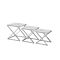 Bella Set of 3 Silver Side Table - White Marble