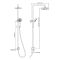 WELS 8" Rain Shower Head Set Rounded Dual Heads Faucet High Pressure Hand Held