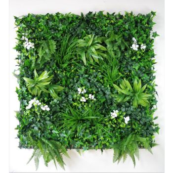 Snowy White Vertical Garden / Green Wall UV Resistant 100cm x 100cm