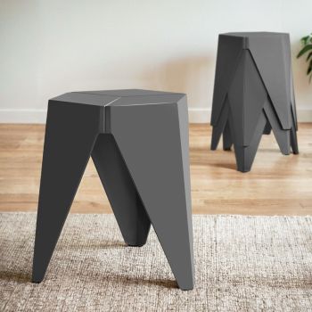 Artiss 4PC Puzzle Stool Bar Stools Stackable Grey 