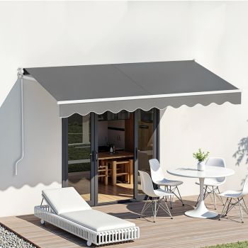 Instahut Retractable Folding Arm Awning Motorised Sunshade 3M X 2M Grey