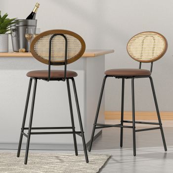 Artiss 4x Bar Stools PU Leather Stools Brown