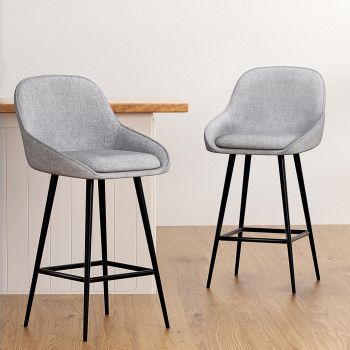 Artiss 4x Bar Stools Upholstered Stool Counter Seat Kitchen Dining Chairs