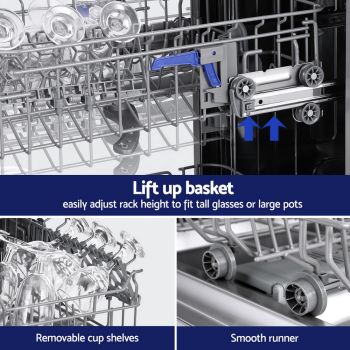 Devanti 10 Place Settings Freestanding Dishwasher Silver