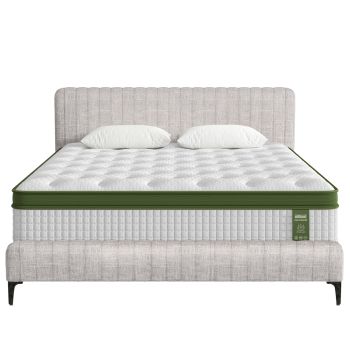 Artiss BedStory Queen Bed Frame with Mattress Set Platform Base Pocket Coil Linen Upholstered