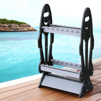 Seamanship Fishing Rod Holder 16 Storage Rack Fishing Pole Stand Garage Organizer Holds 